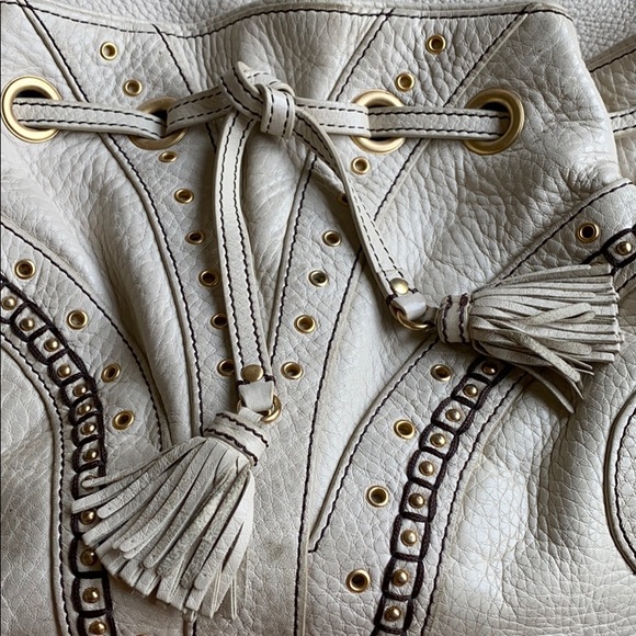 Cole Haan Village Gromet White Leather Purse - Picture 13 of 16